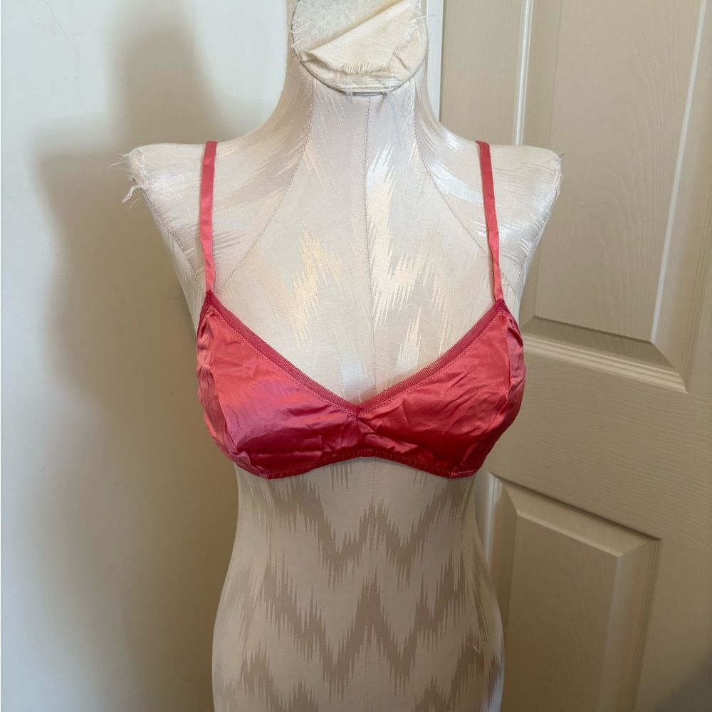 Prada silk and tulle  top Azalea color NWT 36/L shown under jacket $475